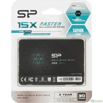 Silicon Power SSD 128Gb A55 SP128GBSS3A55S25 {SATA3.0, 7mm}
