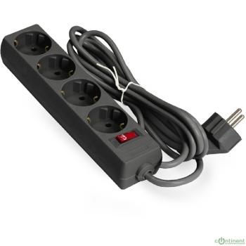 Exegate EX279397RUS Удлинитель ExeGate EC-4-3B (4 розетки, 3м, евровилка, черный)