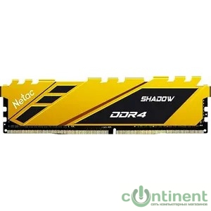 Память DIMM DDR4 8Gb PC21300 2666MHz CL19 Netac Shadow yellow 1.2V (NTSDD4P26SP-08Y)