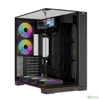 Thermalright Корпус TR-A70 Vision FAN5-M / Black / TG / 5x120mm ARGB PWM Fans / ARGB Strip / 9.16'' LCD screen / USB TYPE-C / ATX  / TRA70VF5MB