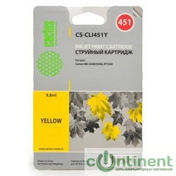 CACTUS CLI-451Y Картридж струйный CS-CLI451Y желтый для Canon MG 6340/5440/IP7240 (10,2ml)
