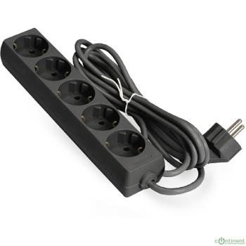 Exegate EX285819RUS Удлинитель ExeGate ECE-5-1.8B (5 евророзетки с заземлением, 1.8м, черный)