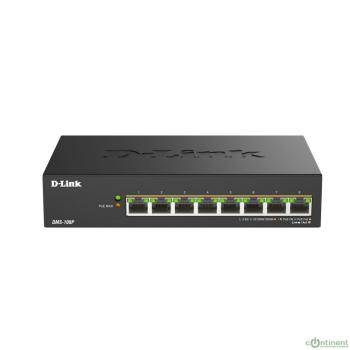 D-Link DMS-108P/A1A Неуправляемый коммутатор с 8 портами 100/1000/2.5GBase-T (8 портов PoE 802.3af/at/bt, PoE-бюджет 230 Вт)
