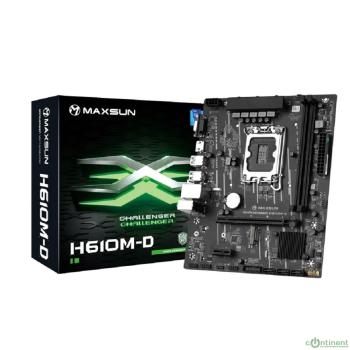 MAXSUN MS-Challenger H610M-D (Socket 1700, mATX, 2*DDR4, VGA+HDMI, 3*SATA3, 1*M.2, 1*PCIEx16/1*PCIEx1, 4*USB 2.0, 2*USB 3.2 Gen1, LAN 1*1G, RTL)