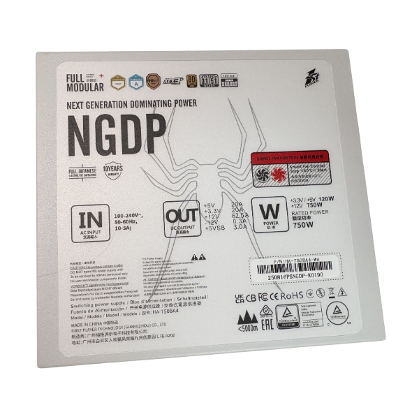 750W 1STPLAYER NGDP HA-750BA4-WH, ATX12V 3.1, cертификат 80 PLUS Gold