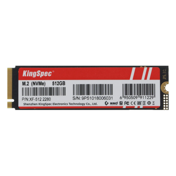 512Gb KingSpec XF-512 SSD, M.2, 2280, 512 Гб, PCI-E 4.0 x4, NVMe, 4800 МБ/сек, 2700 МБ/сек