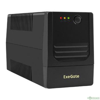 Exegate EX299493RUS ИБП ExeGate Power NB-1000.LED.AVR.2SH.USB (1000VA/650W, LED, AVR, 2*Schuko, USB, батарея 12V 9Ah, Black)