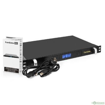 Exegate EX297833RUS ИБП 1U ServerRM UNL-650.LCD.AVR.4C13.RJ.USB.1U <650VA/360W, LCD, AVR, 4*C13, RJ, USB, 1U, установка в стойку, Black>