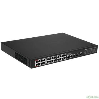 DAHUA DH-S4228-24GT-240 28-портовый гигабитный управляемый коммутатор с PoE, уровень L2, 24xRJ45 1GB PoE, 2xRJ45 1Gb, 2xSFP 1Gb, суммарно 240Вт, коммутация 56 Гбит/с, MAC-таблица 8К
