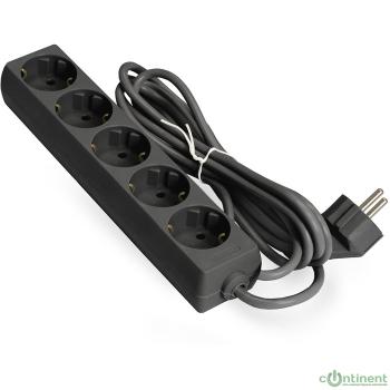 Exegate EX285819RUS Удлинитель ExeGate ECE-5-1.8B (5 евророзетки с заземлением, 1.8м, черный)
