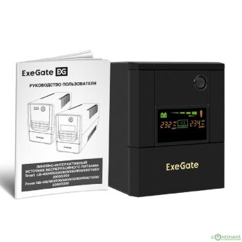 Exegate EX299823RUS ИБП ExeGate Smart LB-2000.LCD.AVR.8C13 (2000VA/1200W, цветной LCD, AVR, 8*C13, батарея 12V 9Ah - 2 шт., металлический корпус, Black)