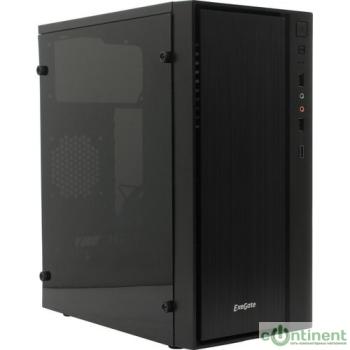 Exegate EX283754RUS Корпус Minitower ExeGate mEVO-9301-RGB (mATX, без БП, с окном, 2*USB+1*USB3.0, HD аудио, черный с RGB подсветкой)