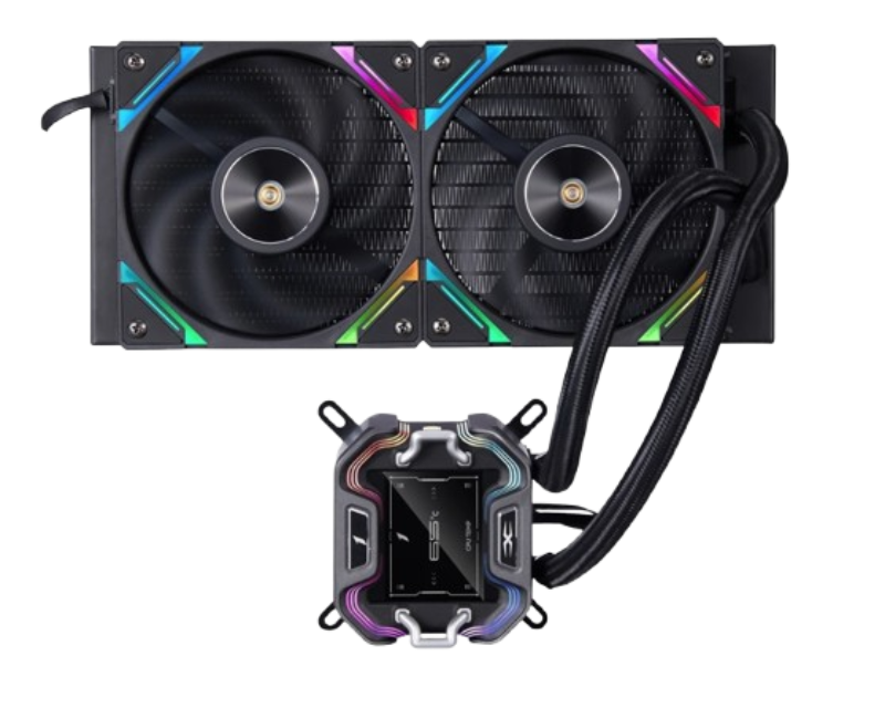 СЖО 1STPLAYER X-240 Black, TDP 250 Вт, ЖК дисплей, ARGB, 2x120mm