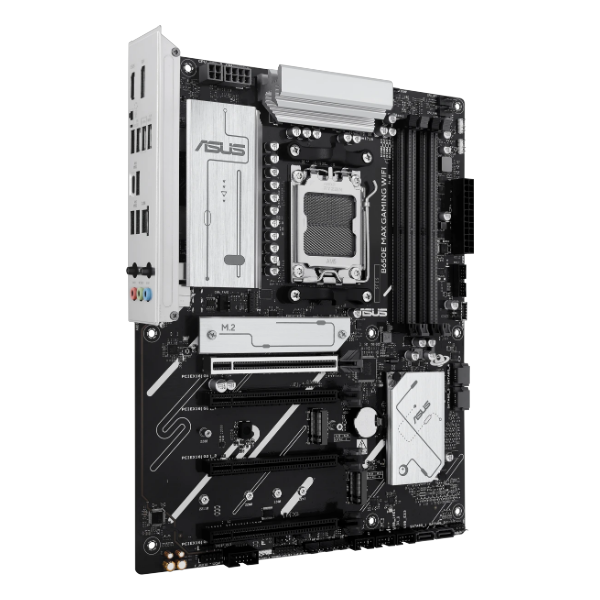 ASUS B650E MAX GAMING WIFI ATX, Socket AM5, чипсет AMD B650E, 4xDDR5, PCI-E 5.0, PCI-E 4.0, 3xM.2, Type-C,сеть: 2.5 Гбит/с, Wi-Fi, Bluetooth, HDMI, DisplayPort