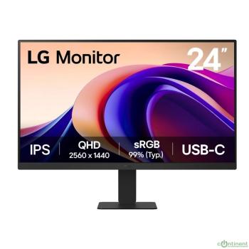 LCD LG 23.8" 24U631A-B UltraFine черный {IPS 2560x1440 100Hz 16:9  матовая 1000:1 250cd 178/178  HDMI USB 3.6кг}