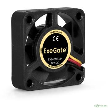 Exegate EX166186RUS Вентилятор ExeGate Mirage-S 40x40x10 подшипник скольжения, 5500 RPM, 23dB, 3pin