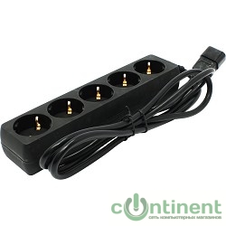 Exegate EX221202RUS Сетевой фильтр Exegate SPU-5-1.8B (5 розеток, 1.8м, UPS вилка, черный)