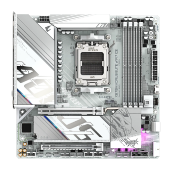 Gigabyte X870M AORUS ELITE WIFI7 ICE mATX, Socket AM5, чипсет AMD X870, 4xDDR5, PCI-E 5.0, PCI-E 4.0, 2xM.2, Type-C,сеть: 2.5 Гбит/с, Wi-Fi, Bluetooth, HDMI, подсветка