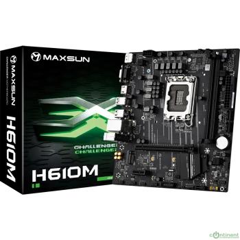 MAXSUN MS-Challenger H610M (Socket 1700, mATX, 2*DDR4, VGA+ HDMI+DP, 3*SATA3, 1*M.2, 1*PCIEx16/1*PCIEx1, 4*USB2.0, 2*USB 3.2 Gen1, LAN 1*1G, RTL)