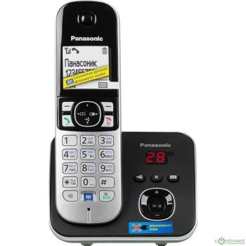 Panasonic KX-TG6821RUB  (черный) {Беспроводной DECT,автоответчик,определитель номера,телефонный справочник 120 зап.}