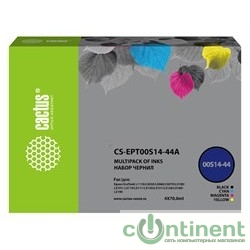 Чернила Cactus CS-EPT00S14-44A голубой/пурпурный/желтый/черный набор 4x70 мл для Epson L1110 Ecotank/L3100/L3101/L3110/L3150/L3151