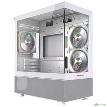 Powercase Корпус Vision Micro M2 ARGB, Tempered Glass, 3x 120mm ARGB PWM Fan, белый, mATX  (CVMWM2-A3)