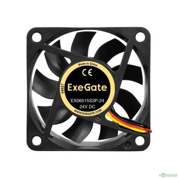 Exegate EX297075RUS Вентилятор 24В DC ExeGate EX06015S3P-24 (60x60x15 мм, Sleeve bearing (подшипник скольжения), 3pin, 4800RMP, 34,1dBA)