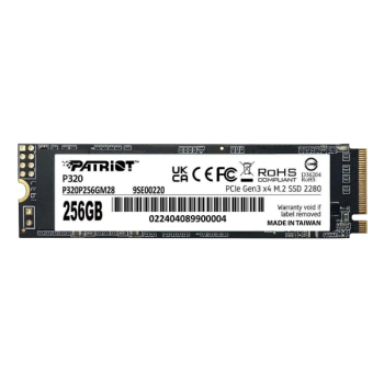 256GB Patriot P320 SSD, M.2, 2280, 256 ГБ, PCI-E 3.0 x4, NVMe, 2200 МБ/сек, 1200 МБ/сек