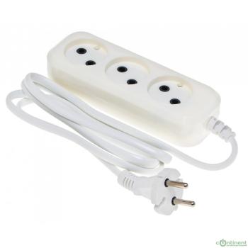 BURO Сетевой удлинитель 3 розетки,1.5 метра, (BU-PSL3.1/W), белый (пакет ПЭ) {475331}