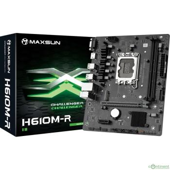 MAXSUN MS-Challenger H610M-R V2 (Socket 1700, mATX, 2*DDR4, VGA+HDMI, 3*SATA3, 1*M.2, 1*PCIEx16/1*PCIEx1, 4*USB 2.0, 2*USB 3.2 Gen1, LAN 1*1G, RTL)