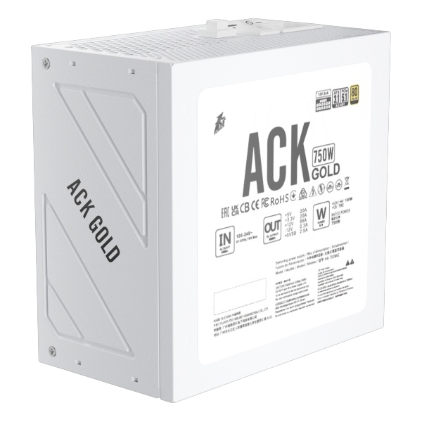 750W 1STPLAYER ACK GOLD HA-750BA2 White, ATX12V 3.1, cертификат 80 PLUS Gold
