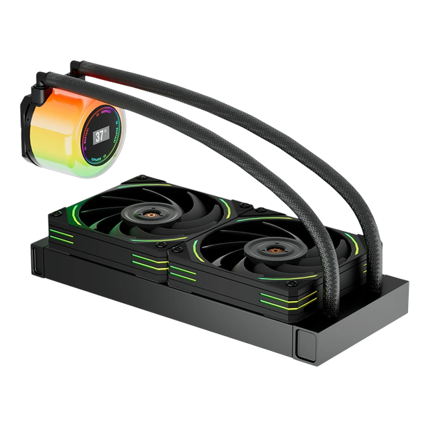 СЖО 1STPLAYER CC 240 Black, TDP 200 Вт, ЖК дисплей, ARGB, 2x120mm