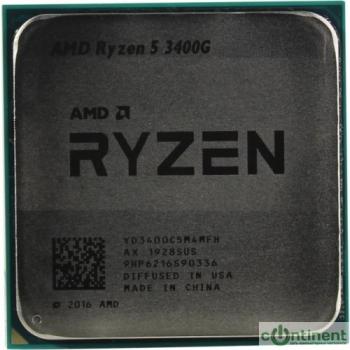 CPU AMD Ryzen 5 3400G OEM (YD3400C5M4MFH) {3.7GHz up to 4.2GHz/4x512Kb+4Mb, 4C/8T, Picasso, 12nm, 65W, Radeon Vega 11 1400MHz, unlocked, AM4}