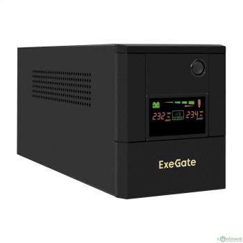Exegate EX299950RUS ИБП ExeGate SpecialPro Smart LLB-1000.LCD.AVR.4SH (1000VA/700W, LCD, AVR, 4*EU/Тип F(Schuko), батарея 12V 7.2Ah - 2 шт., металлический корпус, Black)