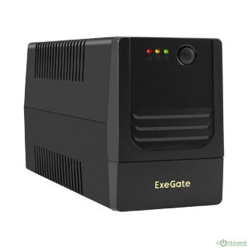 Exegate EX299753RUS ИБП ExeGate Power NB-600.LED.AVR.2SH (600VA/360W, LED, AVR, 2*EU/Тип F(Schuko), батарея 12V 7.2Ah, Black)