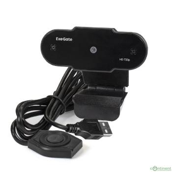 Exegate EX287386RUS Веб-камера ExeGate BlackView C525 HD Tripod (матрица 1/3" 1,3 Мп, 1280х720, 720P, 30fps, 4-линзовый объектив, USB+35mm Jack, фиксированный фокус, микрофон с шумоподавлением)
