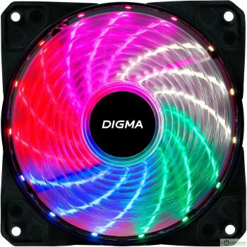 Вентилятор Digma DFAN-FRGB2 RGB 120мм черный 3-pin 4-pin (Molex)  Ret