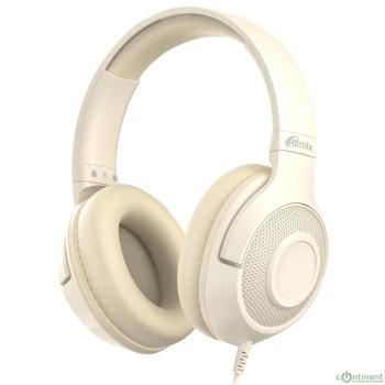 RITMIX RH-544 Beige {Наушники. 40 мм, 20-20000 Гц, 32 Ом, 99 дБ ± 3 дБ, 3.5мм, 2м}