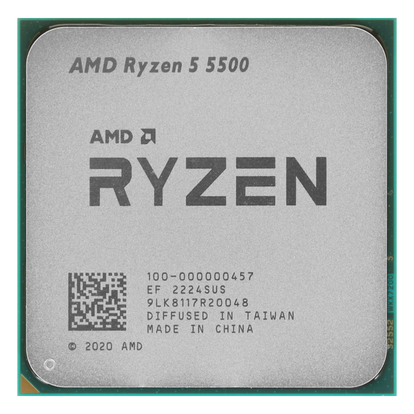 AMD Ryzen 5 5500, Socket AM4, 6-ядерный, 3600 МГц, Turbo: 4200 МГц