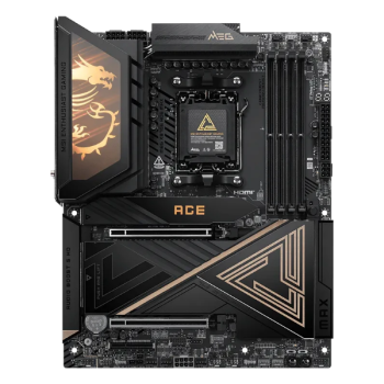 MSI MEG X870E ACE MAX ATX, Socket AM5, чипсет AMD X870E, 4xDDR5, 2xPCI-E 5.0, 5xM.2, Type-C,сеть: 5 Гбит/с, 10 Гбит/с, Wi-Fi, Bluetooth, HDMI, подсветка