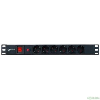 5bites Блок розеток PDU-10 6S / 10A / PVC / SWITCH / 1U / 19"