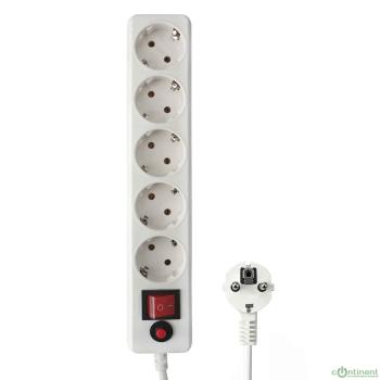 Гарнизон Сетевой фильтр EHLW-1 10А 1.8м 5 розеток белый (21214)