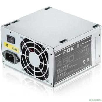 Блок питания Foxline  FZ450 450W, ATX, NOPFC, 80FAN, 2xSATA, 2xPATA, 1xFDD, 24+4