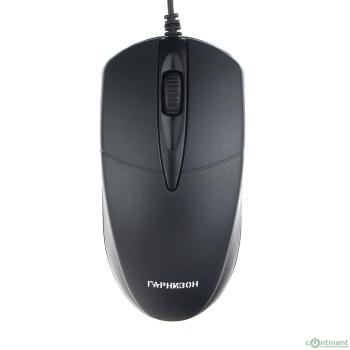 Гарнизон Мышь GM-220, USB, чип- Х, черный,1000 DPI, 2кн.+колесо-кнопка