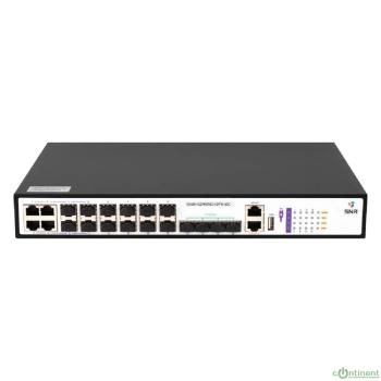 SNR SNR-S2995G-12FX-DC Управляемый коммутатор уровня 3, 8 портов 100/1000Base-X SFP, 4 порта Combo 10/100/1000Base-T|100/1000Base-X SFP, 4 порта 1/10G SFP+, встроенный БП ~220V AC, RPS 36-72V DC