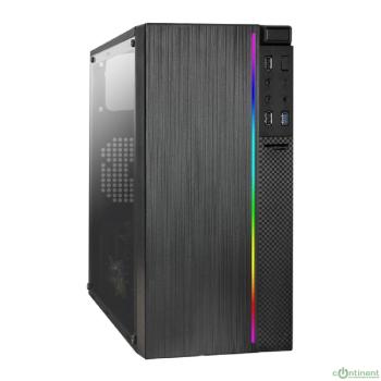 Exegate EX283754RUS Корпус Minitower ExeGate mEVO-9301-RGB (mATX, без БП, с окном, 2*USB+1*USB3.0, HD аудио, черный с RGB подсветкой)