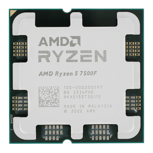 AMD Ryzen 5 7500F, Socket AM5, 6-ядерный, 3700 МГц, Turbo: 5000 МГц