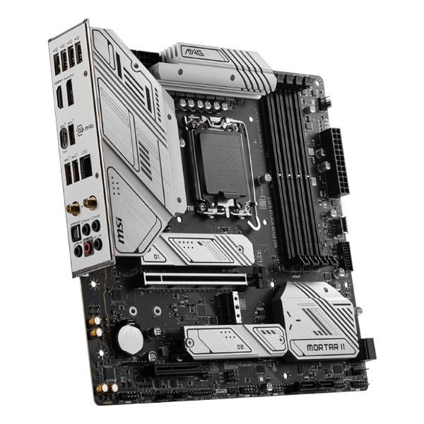 MSI MAG B760M MORTAR WIFI II mATX, сокет LGA 1700, чипсет Intel B760, 4xDDR5, PCI-E 5.0, 3xM.2, Type-C,сеть: 2.5 Гбит/с, Wi-Fi, Bluetooth, HDMI, DisplayPort