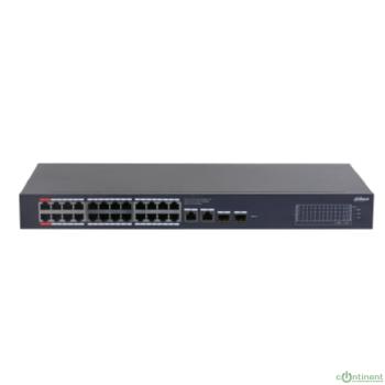 DAHUA DH-CS4228-24GT-375 24-портовый гигабитный PoE облачный коммутатор; 24xRJ45 1G (PoE/PoE+/Hi-PoE/802.3bt), 2xRJ45, 2xSFP 1G (uplink); суммарно до 375Вт; PoE watchdog, до 250м; питание: 100–240VAC;