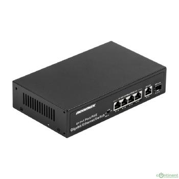 NEOMAX неуправляемый коммутатор NMS-106PoE-1000-S, 6 портов 1000 Mbps, 4xPoE+, 1xSFP, 110W, металл
